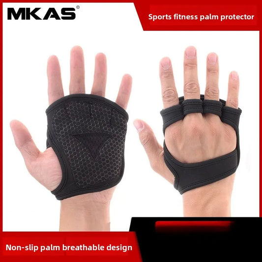 Luvas de Treino e Musculação para Academia, Unissex, com Munhequeiras, Antiderrapantes, Meio Dedo, para Levantamento de Peso e Exercícios de Força