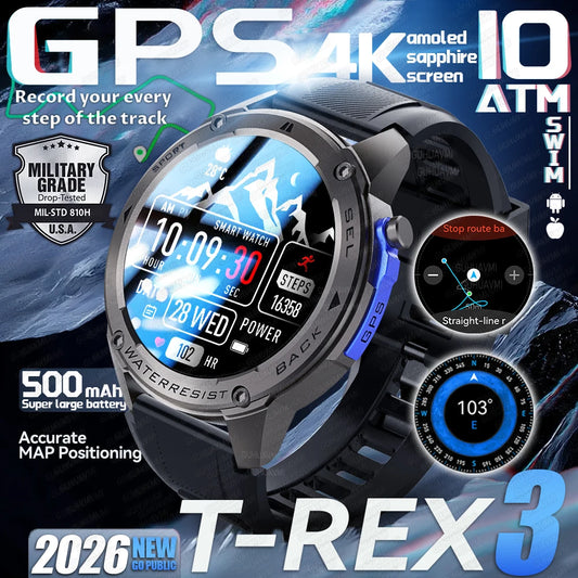 GUHUAVMI Ultra Smartwatch GPS Premium com Tela AMOLED em Safira, Bússola, Altímetro Barométrico e Chamadas Bluetooth