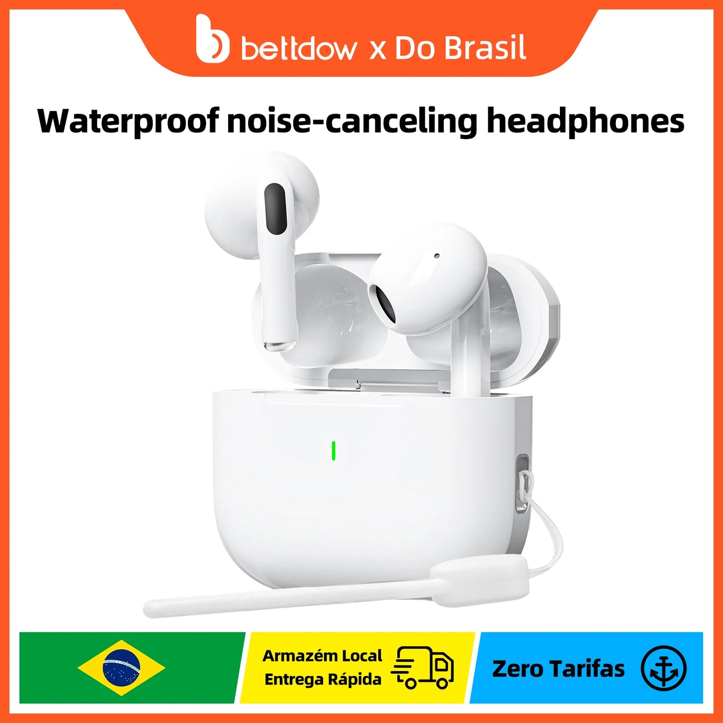 Bettdow Fones De Ouvido Sem Fio Bluetooth 5.3 Esportes À prova d'água e redução de ruído