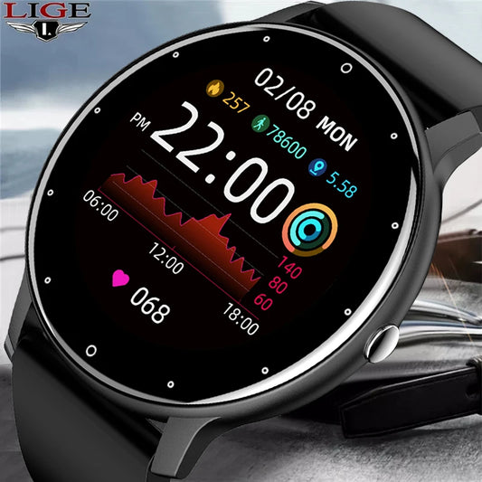 LIGE 2025 Novo Smartwatch Masculino com Tela Full Touch, Relógio Esportivo Fitness, IP67, Bluetooth, Compatível com Android e iOS, Smartwatch Masculino + Caixa